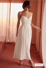 HOUSE OF CB 'Amorata' Ivory Pleated Maxi Dress NWOT size XS