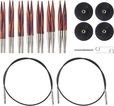 Knit Picks Options 2-3/4" Short Tip Interchangeable Wood Knitting Needle Set Ra