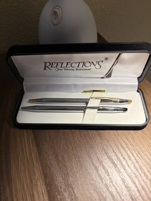 Cross Reflections Fine Pen Set. Gold And Silver Dual 1980s Fashion Fine Writing