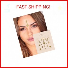 Floral Gold Bindi   Crystal Indian Bindi Face Jewels Gold Multi Packet