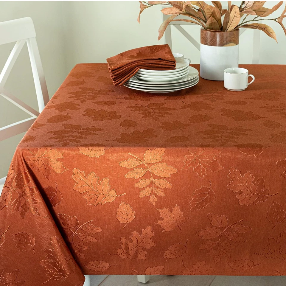 BENSON MILLS AUTUMN RAISED JACQUARD TABLECLOTH 60" x 144" POLYESTER COTTON NEW - Image 4 of 4