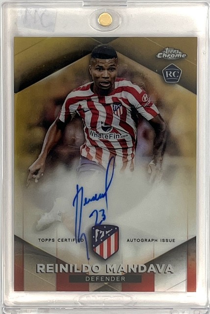 Reinildo Mandava RC Oncard Auto /10 2022-23 Topps Chrome Atletico Madrid