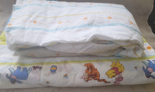 Vtg Disney Winnie the Pooh, Tigger Twin Fitted  Flat Sheet Set 90s Bees Bedding