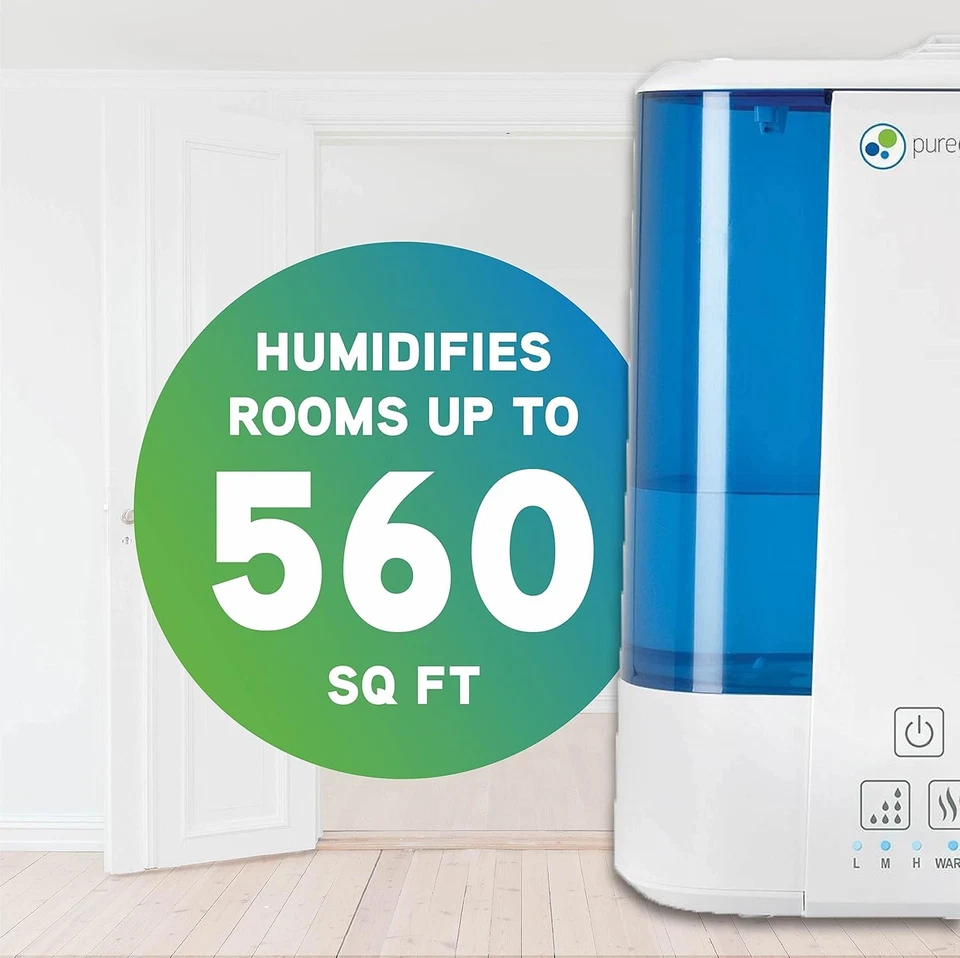 PureGuardian H5225WCA Ultrasonic Warm & Cool Mist Humidifier, 100 White/Blue  - Image 4 of 4