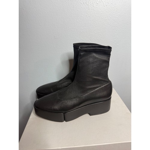 Clergerie Platform Orane Boots Leather Ankle Booties Black Size 8.5 EU 38.5 - Picture 2 of 8
