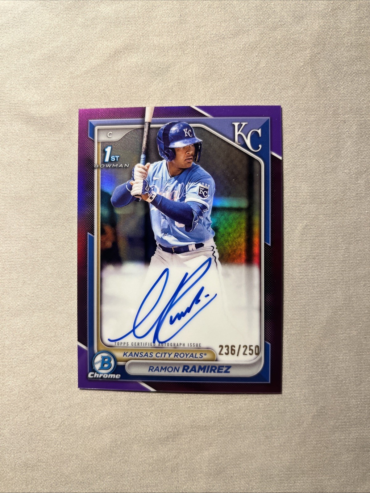 RAMON RAMIREZ 2024 BOWMAN CHROME 1ST AUTOGRAPH PURPLE AUTO /250