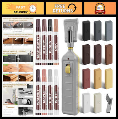 Hardwood Floor Repair Kit - 11 Color Wax Markers for Scratches, Cracks & Stains