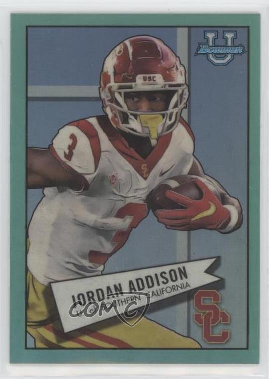 2022 Bowman U Chrome 1952 Aqua Refractor 25/150 Jordan Addison #52BF-12 bp9