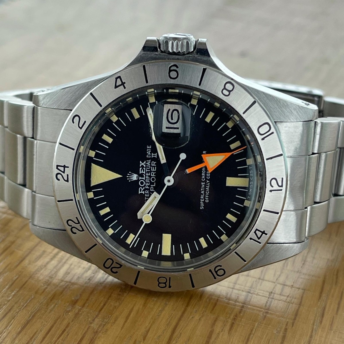 1979 s/steel Rolex Explorer II ref. 1655, orange hand, MKIII bezel