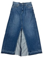 Gap Denim Maxi Skirt Womens Size 28 6 Raw Hem Front Slit