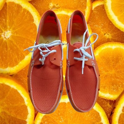 Five Floats Mens Orange Rubber Mesh Boat Shoes Water Loafers Size 10-11 71FV6707