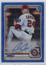 2020 Bowman Draft Chrome Picks Blue Wave Refractor 72/150 Cade Cavalli Auto 0px3