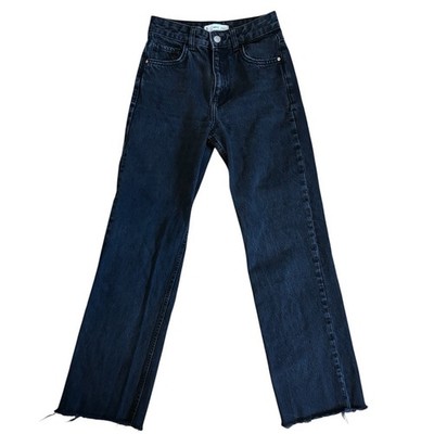 Mango black straight leg denim jeans