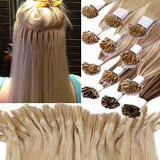 Thick 1G 100 Remy Human Hair Extensions Nail U Tip Glue Fusion Keratin Bonded