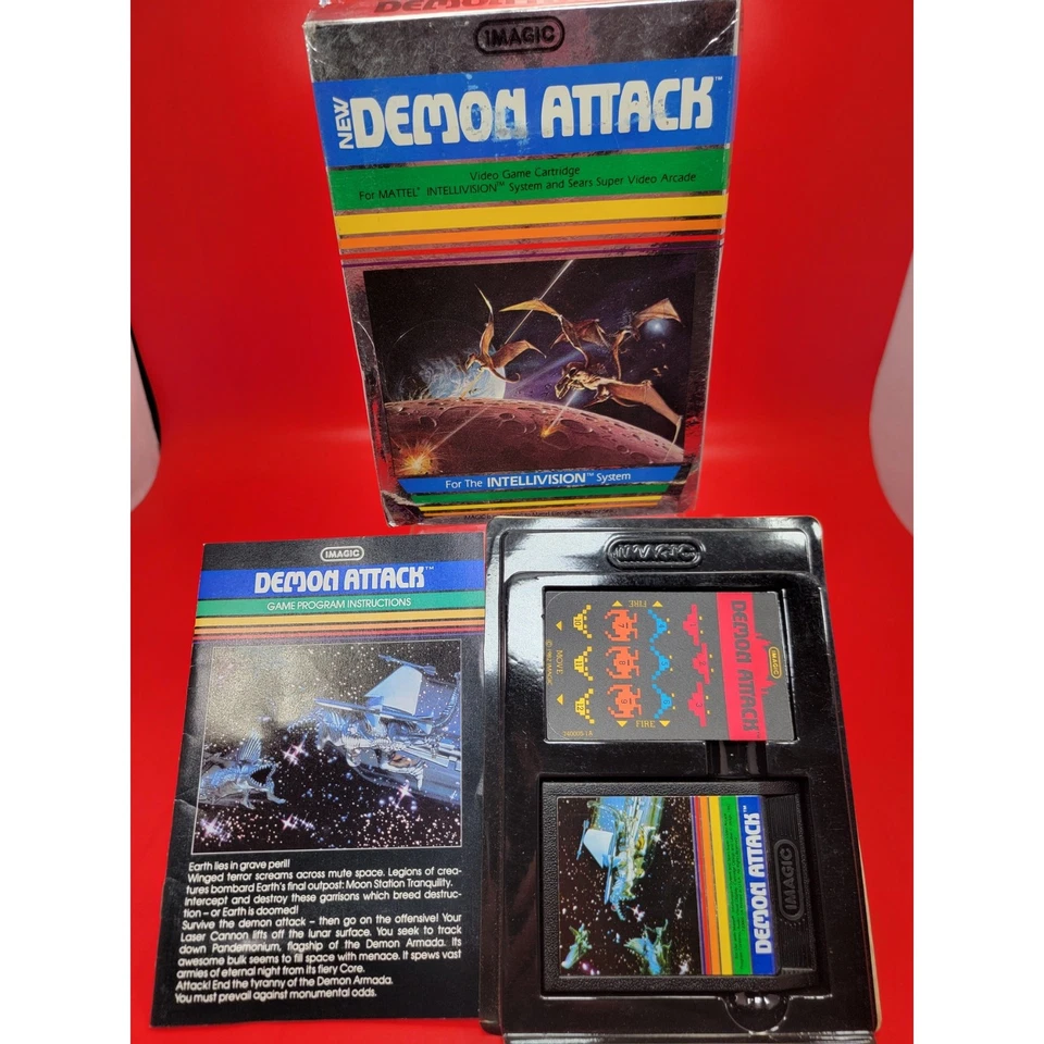 Demon Attack Intellivision, 1982 Complete w/ Manual and 1 Inlay - Image 3 of 4