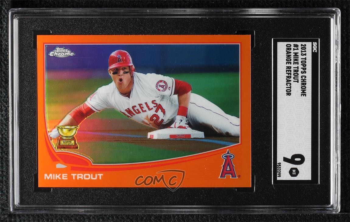2013 Topps Chrome Retail Orange Refractor Mike Trout #1 SGC 9 MINT gp1
