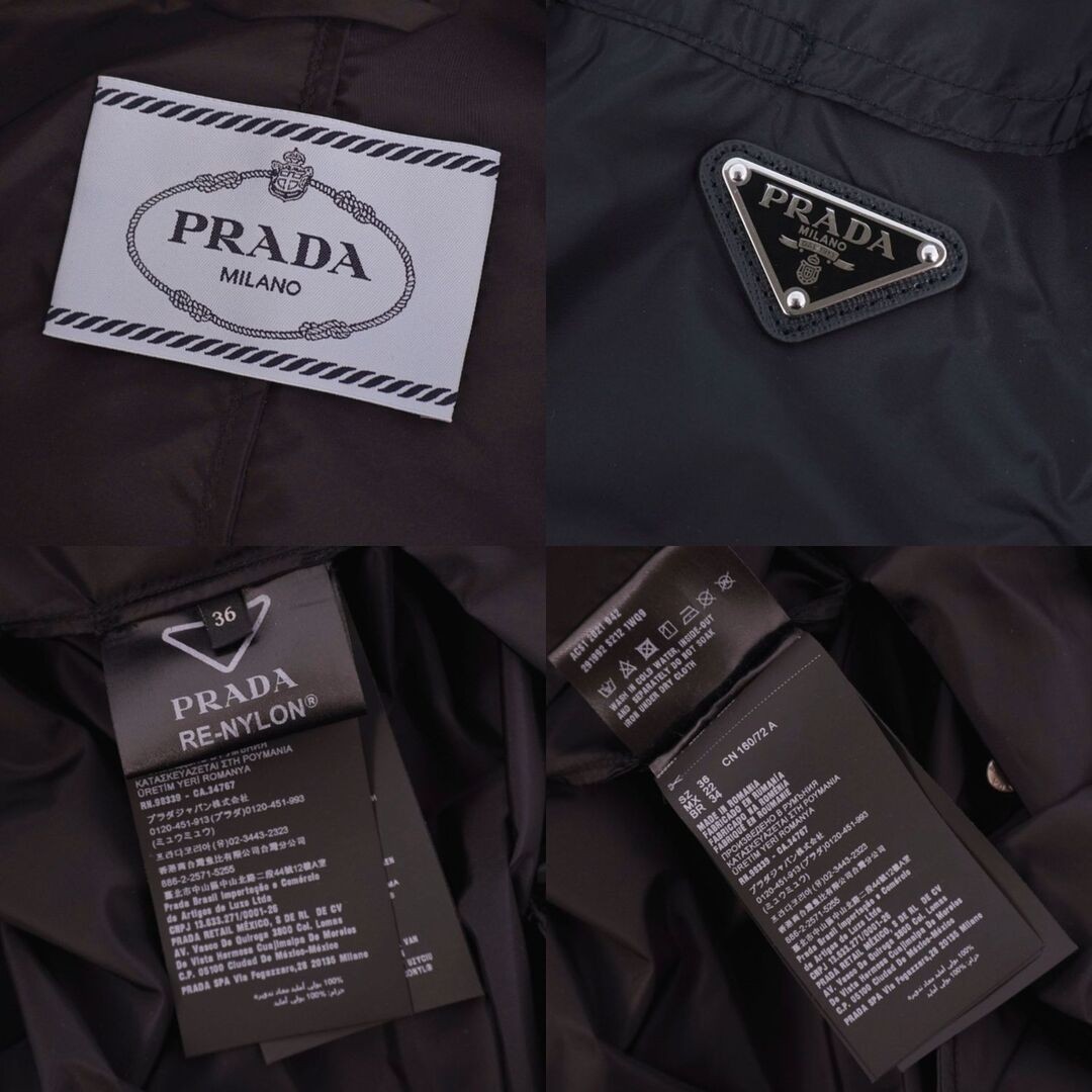 Prada 2021 Court 2-way Long Coat Re-Nylon Triangle Logo Outerwear 36 Used MOLO-0 thumbnail 9