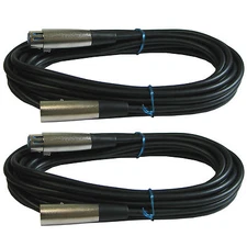 2 LOT Pack XLR shielded Microphone Mic Extension Cable Male to Female 20 ft foot