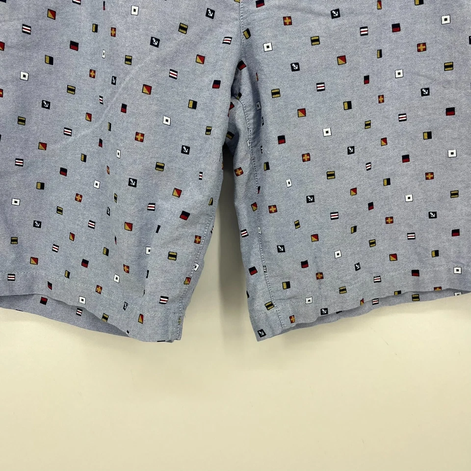 Pantalones Cortos Chinos Dockers Para Hombre Talla 38 Azul Frente Plano Bandera Estampado Completo 9" Foto 3 de 4