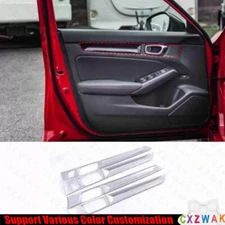 For Honda 11th Civic 2022-2023 Matte Silver Inner Door Panel Strip Cover Trim 4X