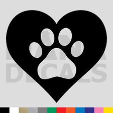 Heart Paw Vinyl Die Cut Decal Sticker - Cat Dog Pet Animal