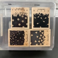 Stampin' Up - Gently Falling 4 Pc Wooden Stamp Set 2006