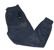 NWT Men s True Religion HS Stitch Jogger Pant Navy Blue Sweatpants Medium