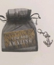 Anchor Nautical Silver Tone Boat Ship Sea Ocean Sailor Keychain Pendant Clip