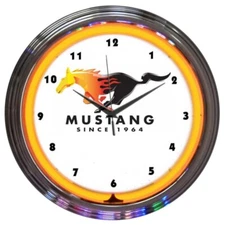 Neonetics 8MUST2 Ford Mustang Since 1964 Orange 15 Inches Neon Clock