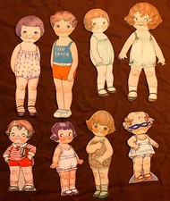 Original Vintage D. DRAYTON Paper Dolls from Magazines w/Halloween Costume