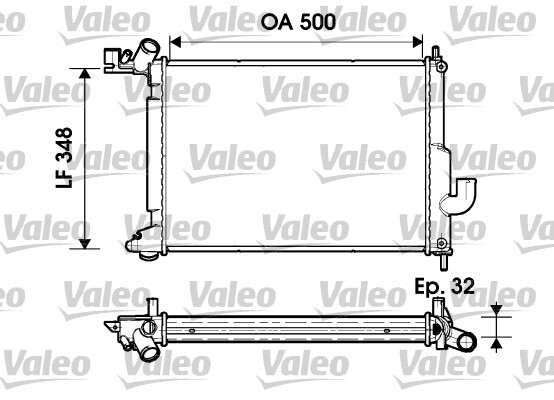 Radiateur Valeo 732349 qualité constructeur en aluminium pour refroidissement moteur