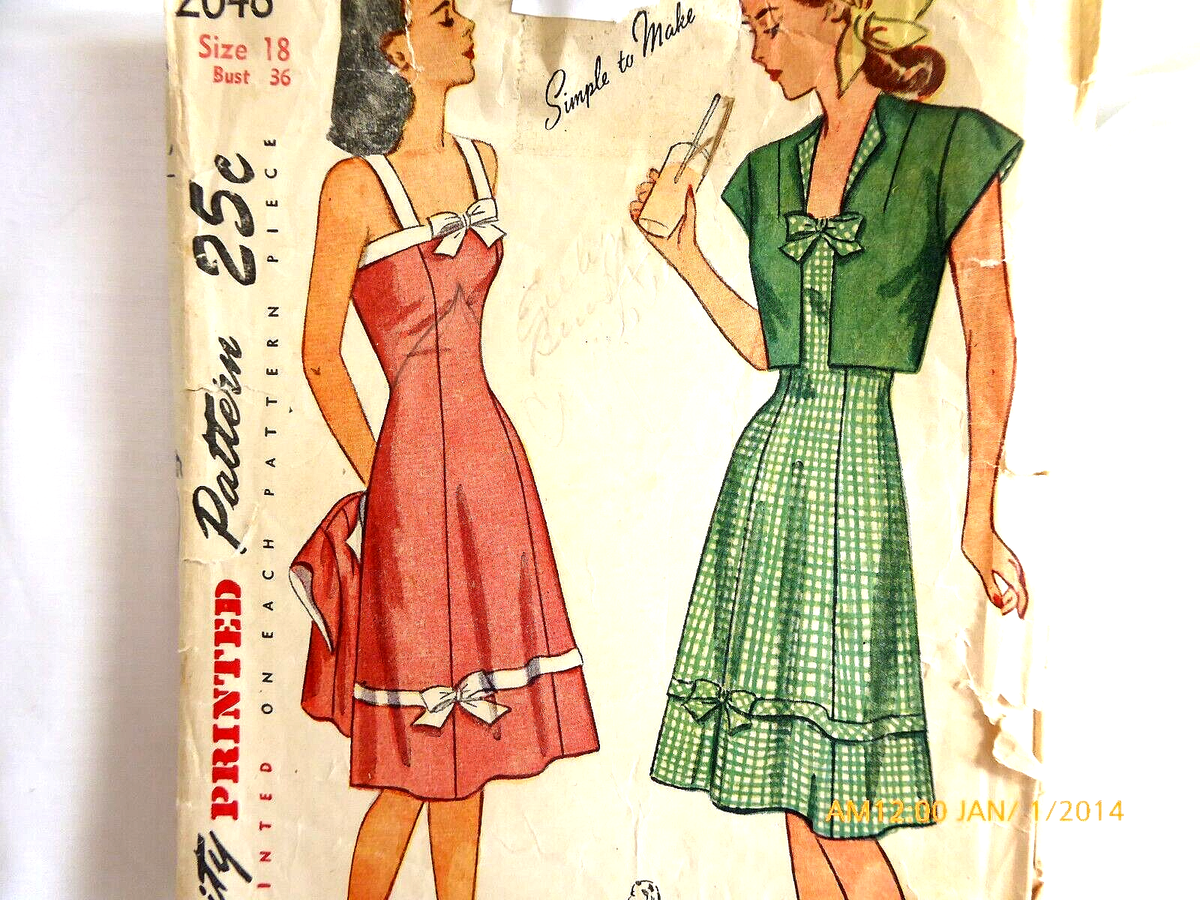 RARE OOP VINTAGE SIMPLICITY 2946 SUNDRESS & BOLERO JACKET PATTERN