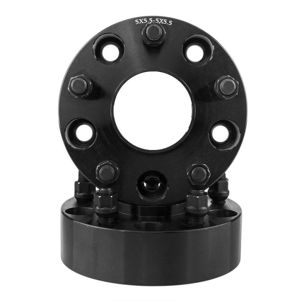 4X 5x5.5 Black for Dodge Ram 1500 Hub Centric 2 Inch 14x1.5 77.8mm
