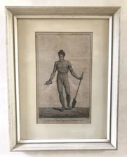 Antique c.1800 French Engraving Sauvage Des Iles De L’Amiraute Admiralty Islands