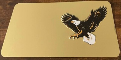Bald Eagle Booster License Plate Golden Eagle Attack Eagle Embossed Vintage MINT