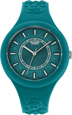 Versus Versace Womens Watch Fire Island Fashion Sporty Silicone Strap Green 39mm