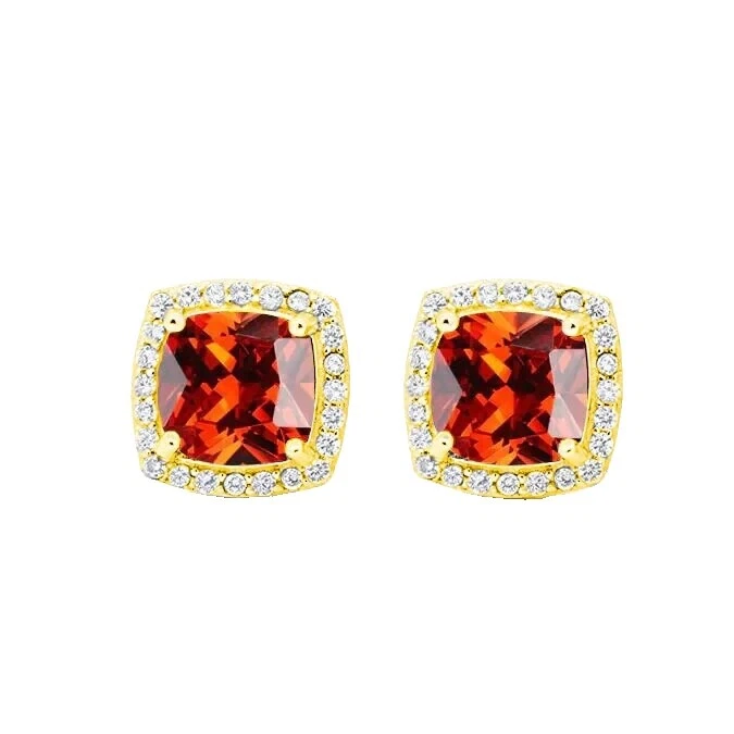 Ruby Yellow Gold Plated Fashion Earrings