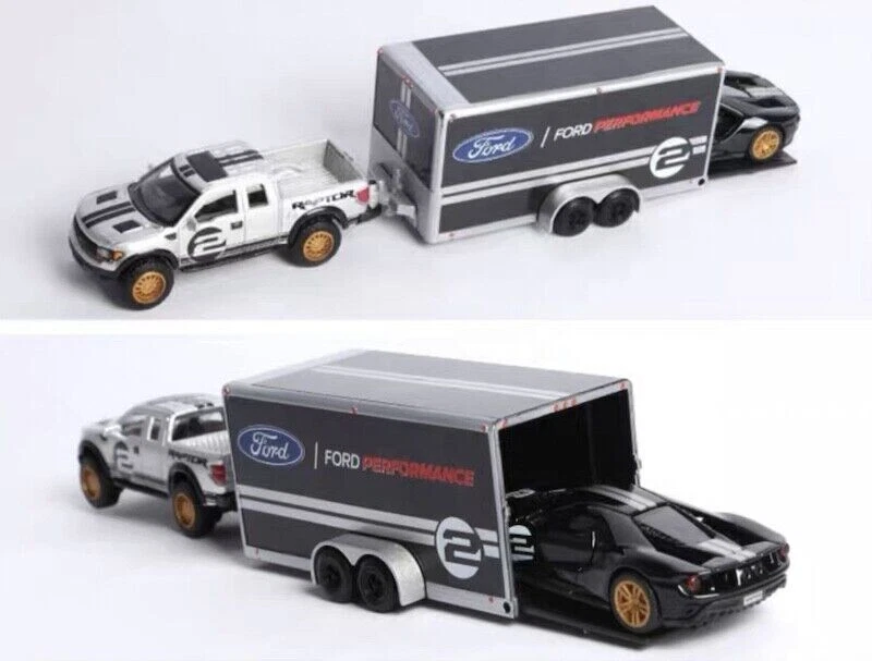 Maisto 1:64 2009 Ford F-150 Raptor Trailer 2017 GT Heritage Diecast Model Car - Image 2 of 3