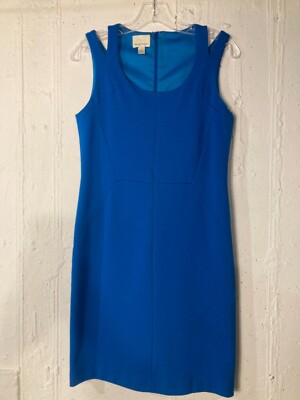 DONNA MORGAN stretch blue semi lined sheath dress size