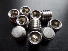 M12 x 1.75 x 10mm Flat Point Hex Socket Set Grub Screw 18-8 Stainless Steel A2