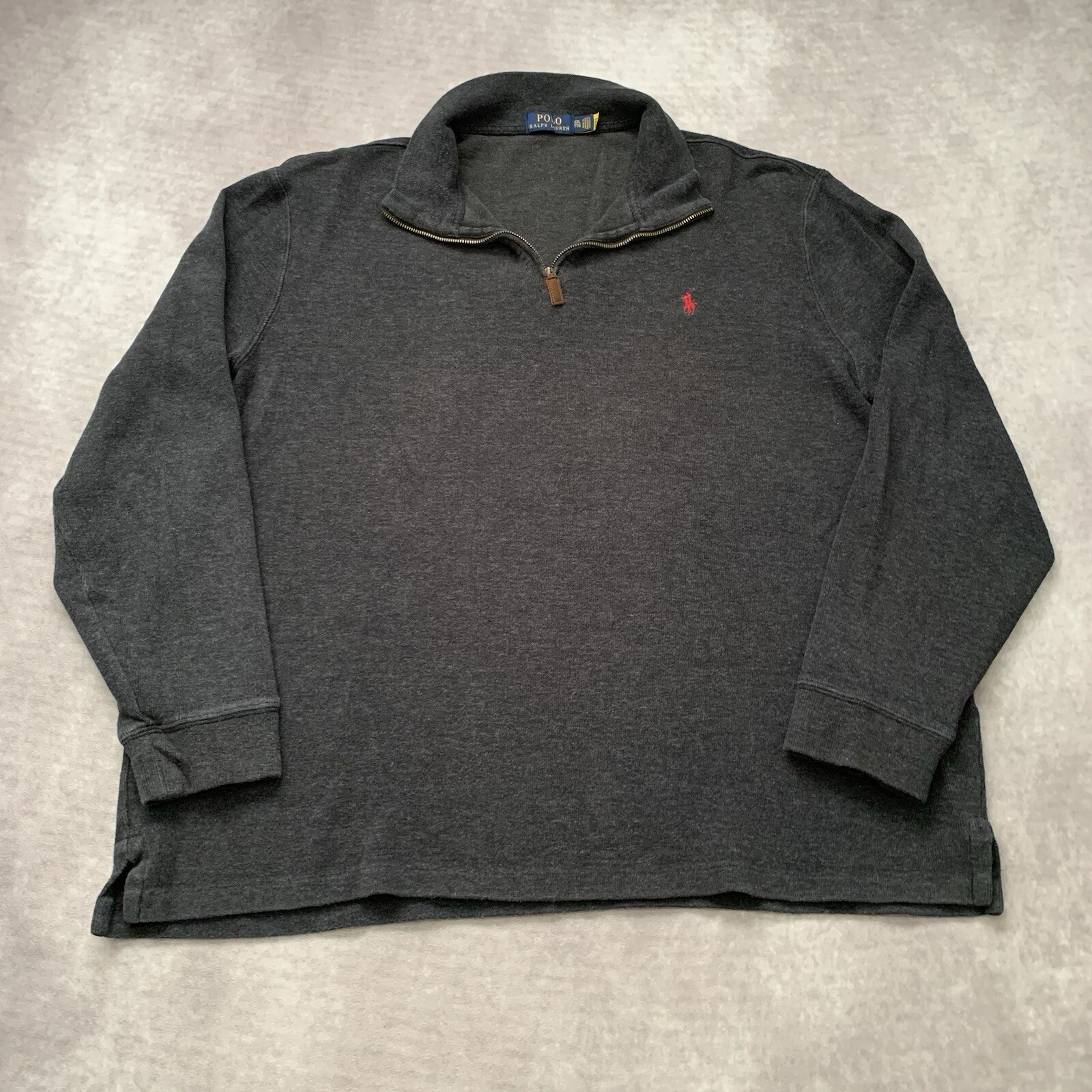 Polo uomo Ralph Lauren 1 4 zip felpa taglia 2XL pullover pony logo grigio
