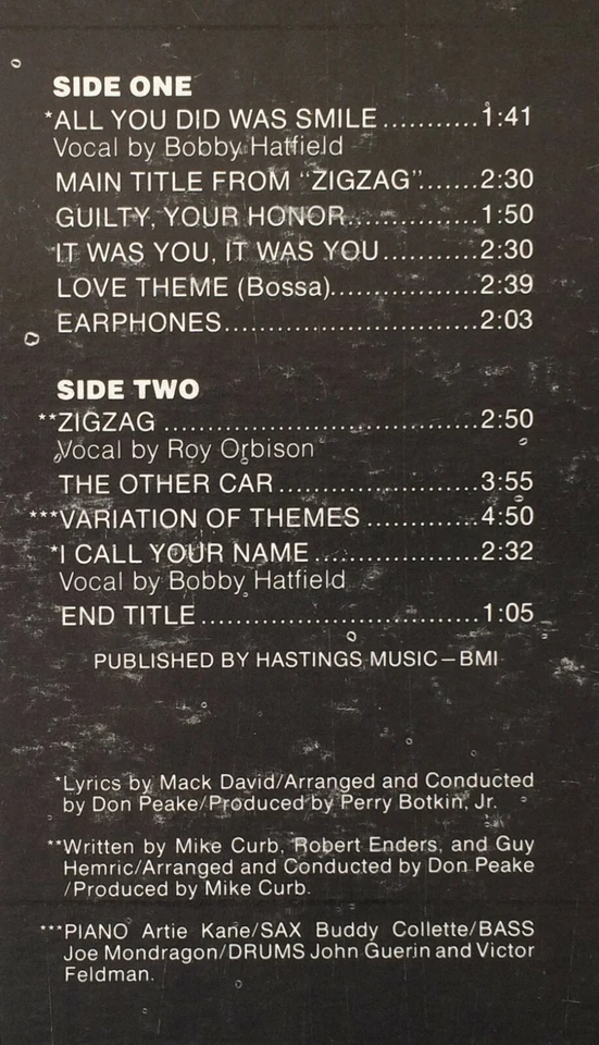 OLIVER NELSON-ZIGZAG (ORIGINAL MOTION PICTURE SCORE)~1970 US 11-TRACK VINYL LP - Image 3 of 4