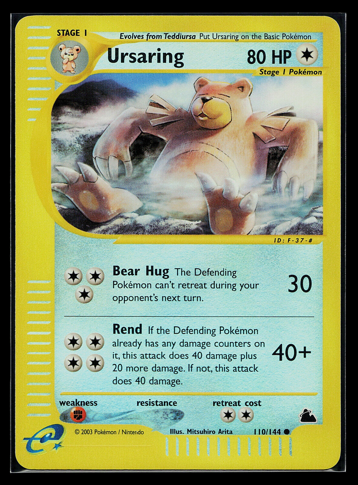 Pokemon Card - Ursaring - Skyridge 110/144 Reverse HOLO