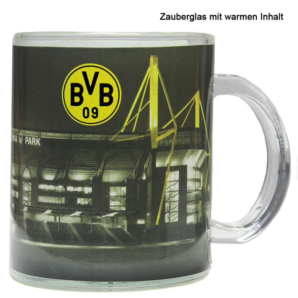 BVB Borussia Dortmund Tasse „Heimat“ – 0,3 L, Grau Mit Gelbem Innenraum & Signal Iduna Park Motiv – Offizieller Fanartikel