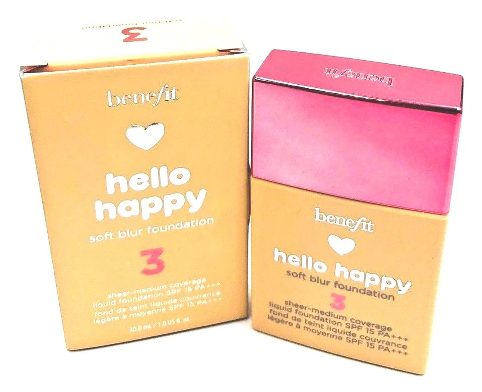 Benefit Hello Happy мягкая размытая основа оттенок # 3 основа новая в коробке свежая!! - Изображение 3 из 3