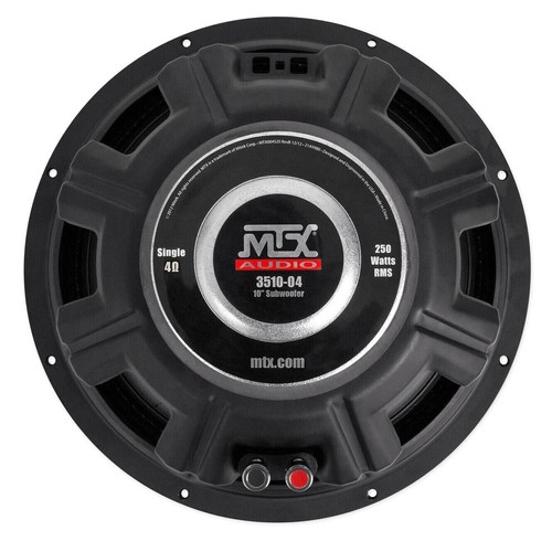 MTX 3510-04 10" 500 Watt Peak/250 Watt RMS SVC 4-ohm Car Audio Subwoofer Sub - Picture 3 of 4