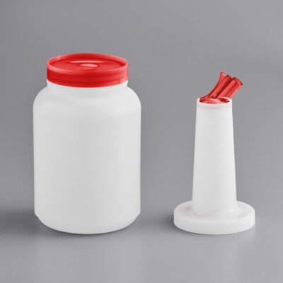 Choice 2 Qt. Pour Bottle with Red Spout and Cap - 6/Pack