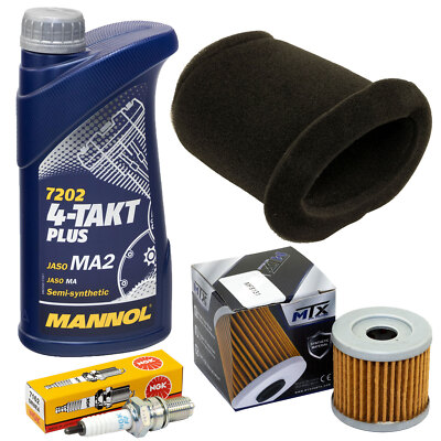 Wartung Set für Suzuki GN 125 GS TU 1994-99 Öl 1L Luftfilter Ölfilter Zündkerze