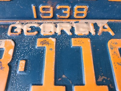 Vintage 1938 Georgia 23 116D Heavy License Plate Pair 05423 | eBay