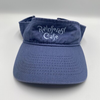 Rainforest Cafe Adjustable Visor Hat Cap Blue